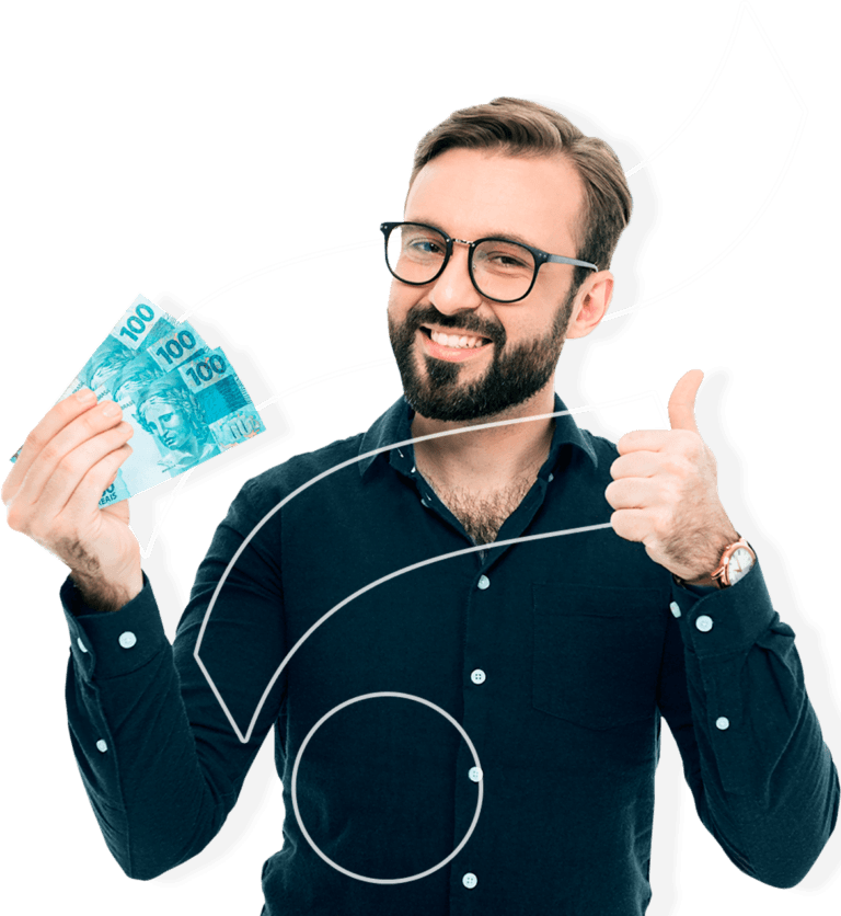 Cliente da Consórcio Fast comemorando o pagamento